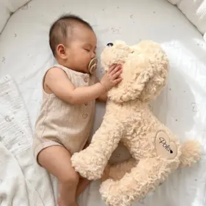 Melootka pluche hondenknuffel 35cm beige